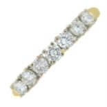 An 18ct gold brilliant-cut diamond half eternity ring.