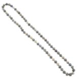 A dyed freshwater cultured pearl single-strand necklace.