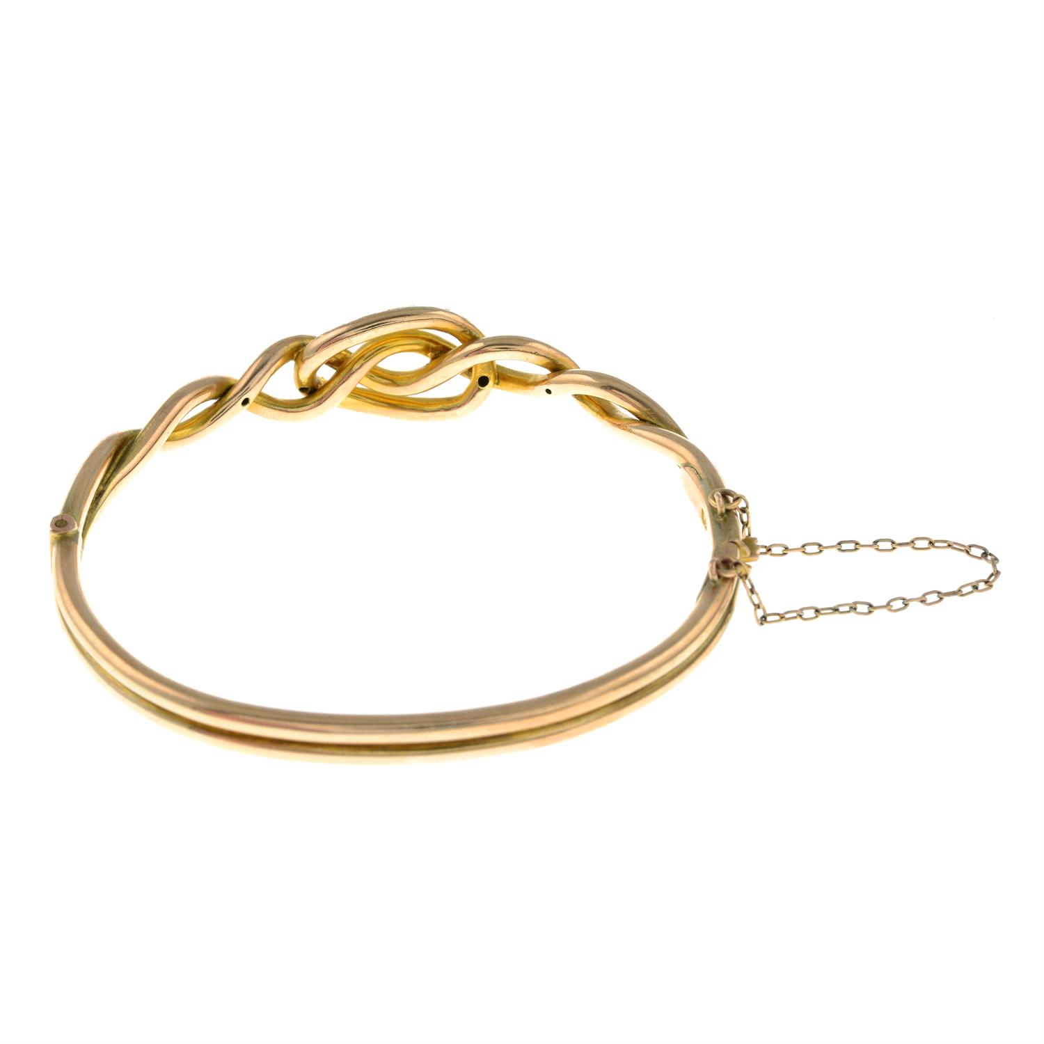 A Victorian 9ct gold knot hinged bangle. - Image 2 of 2