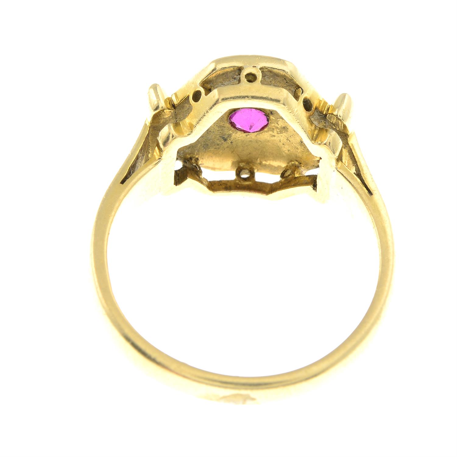 A ruby and rose-cut diamond signet ring. - Image 2 of 2