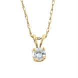A 14ct gold brilliant-cut diamond single-stone pendant, with chain.