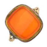 An early 20th century carnelian signet ring.