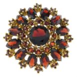 A 9ct gold garnet cluster brooch.