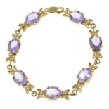 A 9ct gold amethyst bracelet.