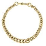 A 9ct gold graduated curb-link bracelet.