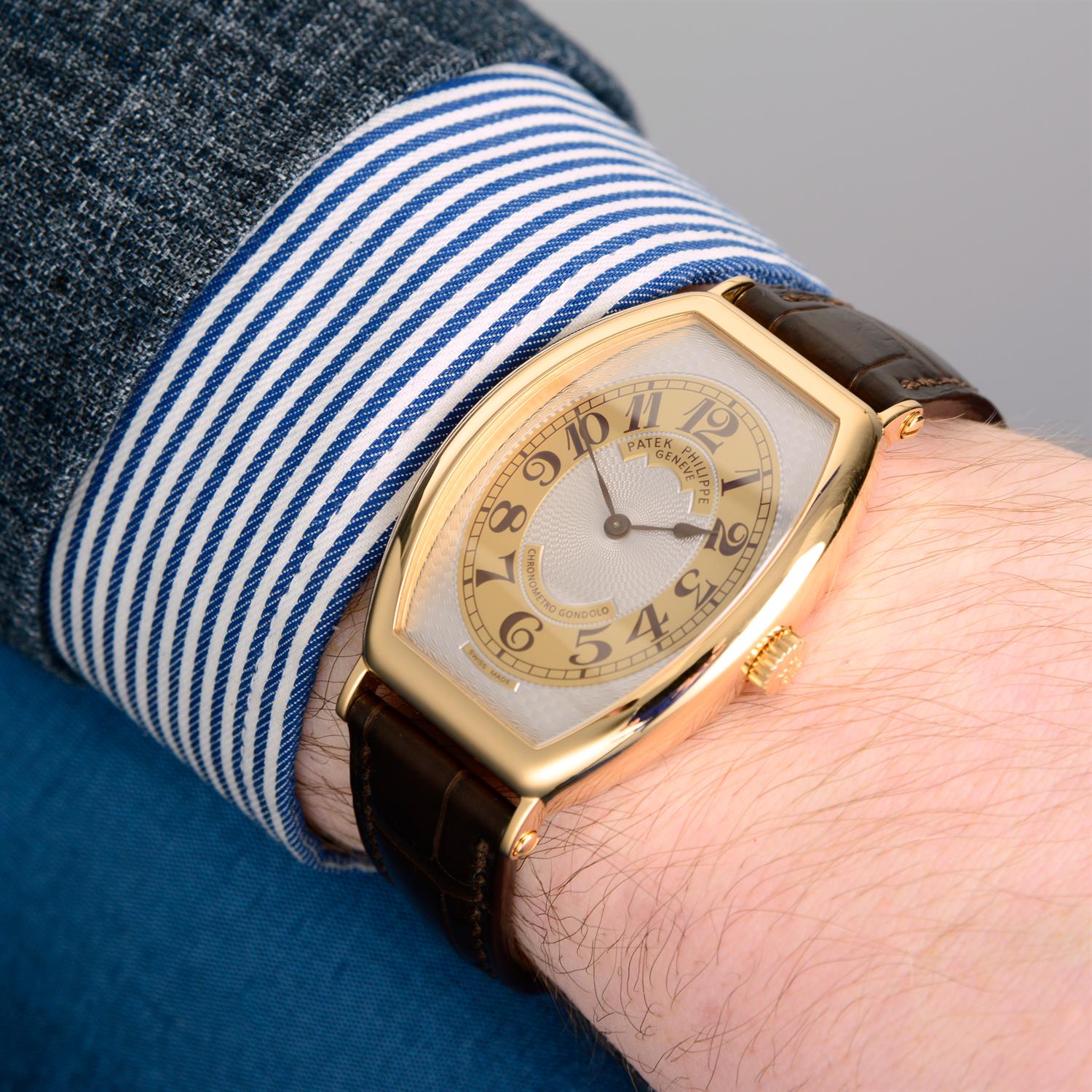 PATEK PHILIPPE - an 18ct rose gold Gondolo wrist watch, 32mm x 42mm. - Image 6 of 7