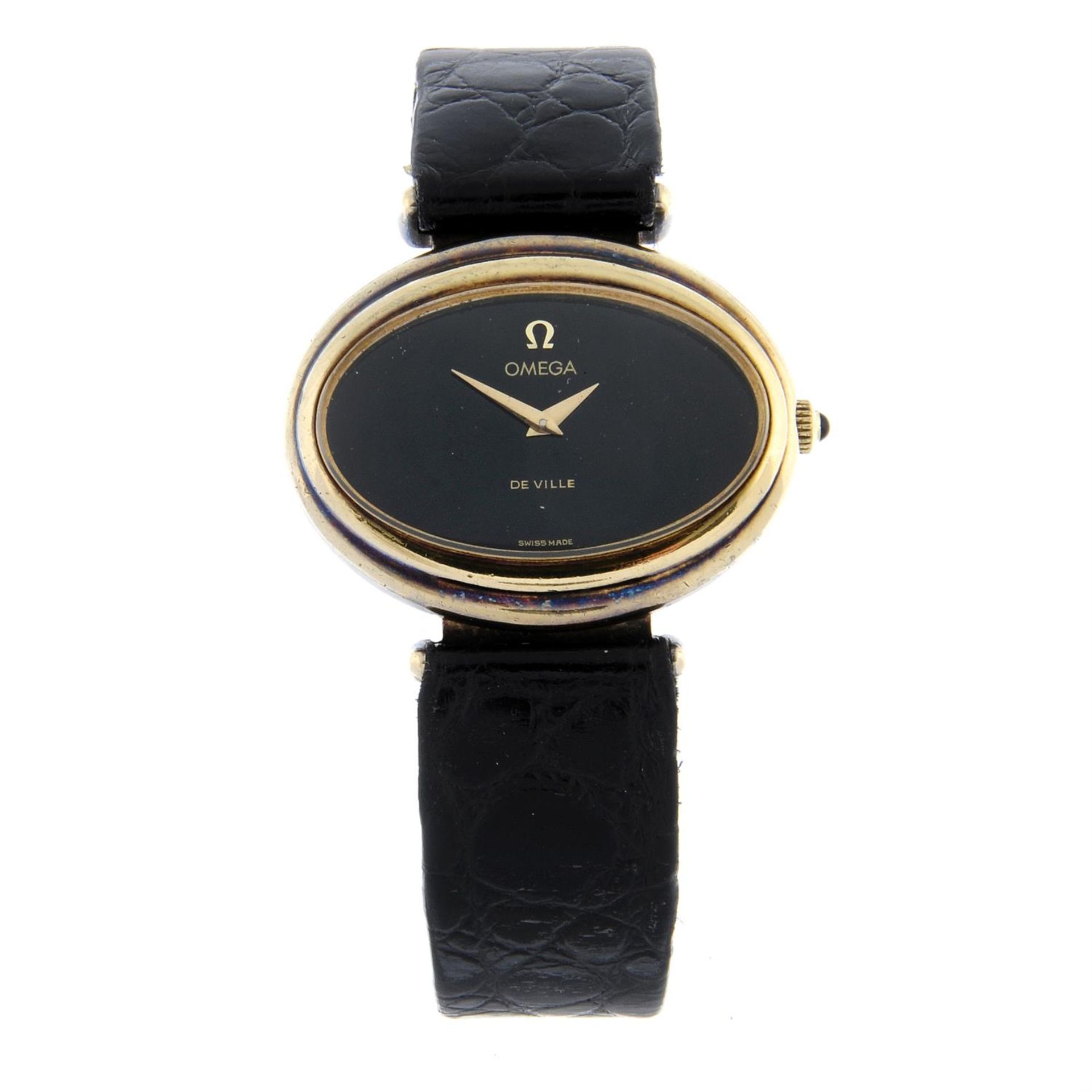 OMEGA - a gold plated silver De Ville wrist watch, 37x28mm.