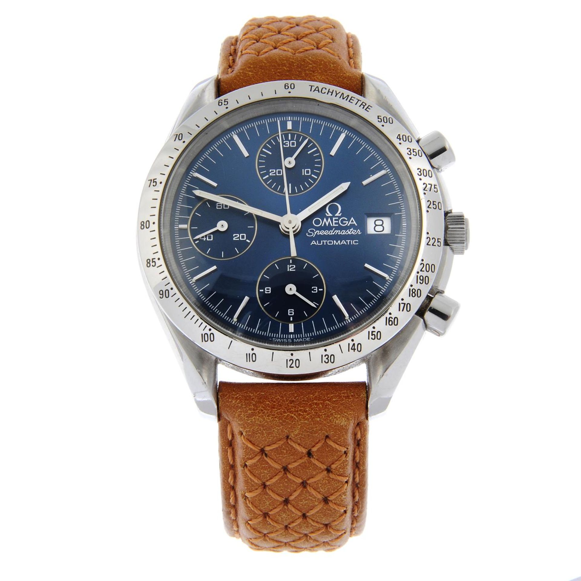 OMEGA - a stainless steel Speedmaster chronograph wrist watch, 39mm.