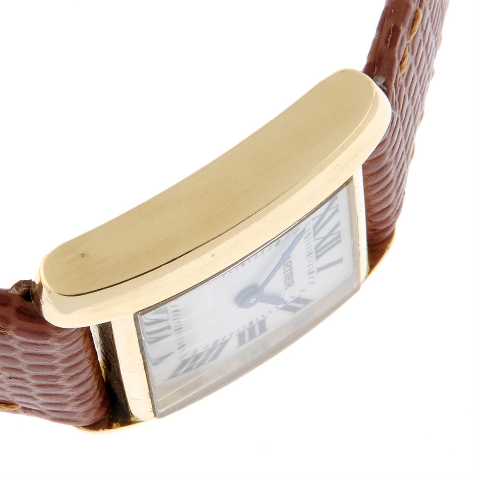 CARTIER - an 18ct gold Tank wrist watch, 20x20mm. - Image 4 of 6