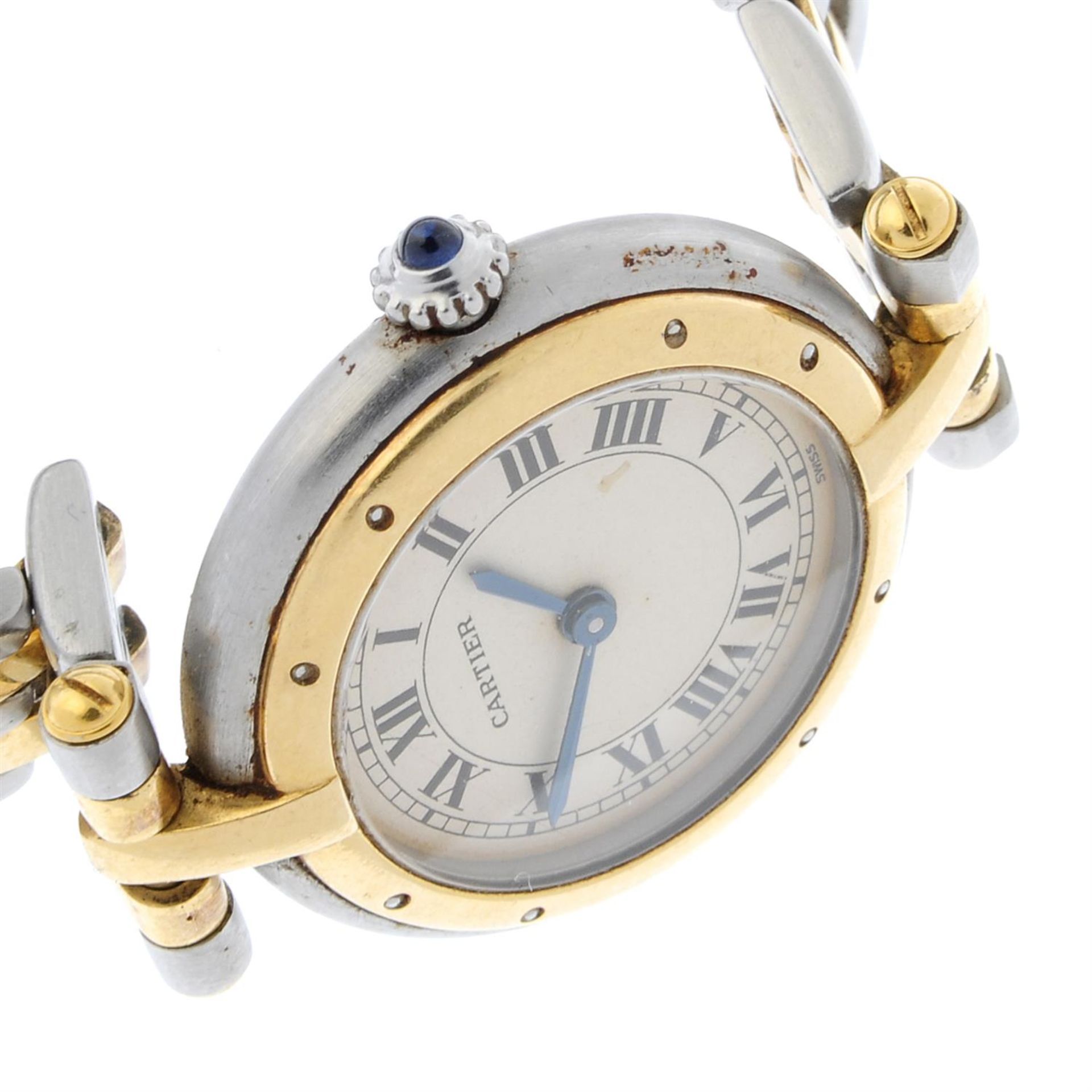 CARTIER - a bi-metal Panthere Ronde bracelet watch, 24mm. - Image 3 of 5