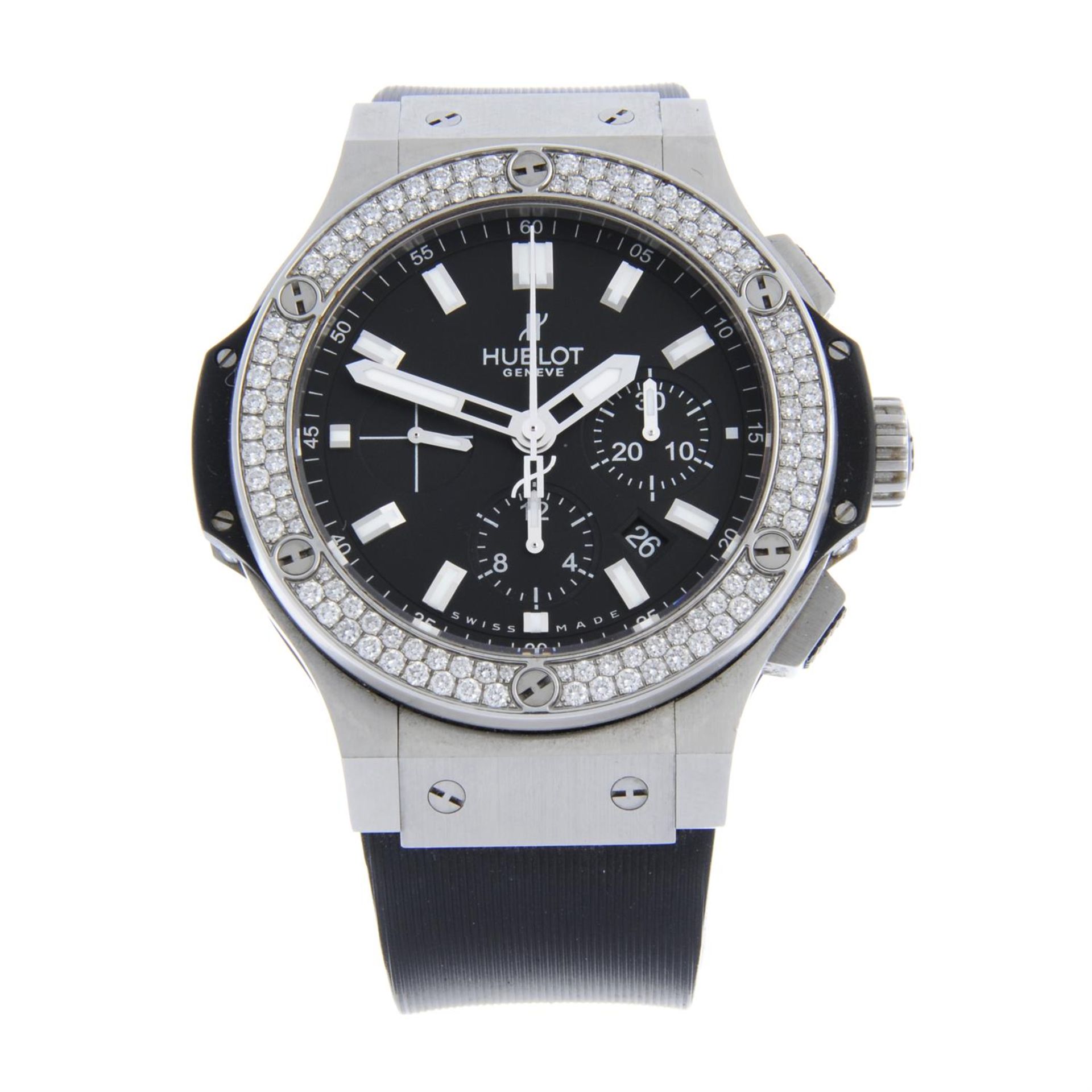 HUBLOT - a diamond set bi-material Big Bang chronograph wrist watch, 48mm.