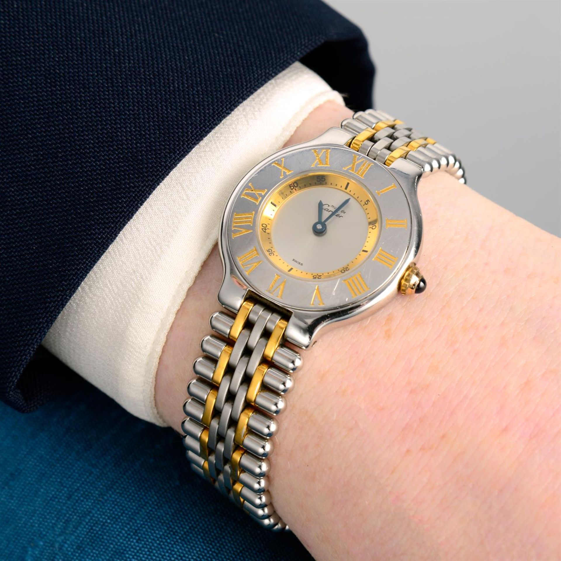 CARTIER - a bi-colour Must de Cartier 21 bracelet watch, 27mm. - Bild 5 aus 6