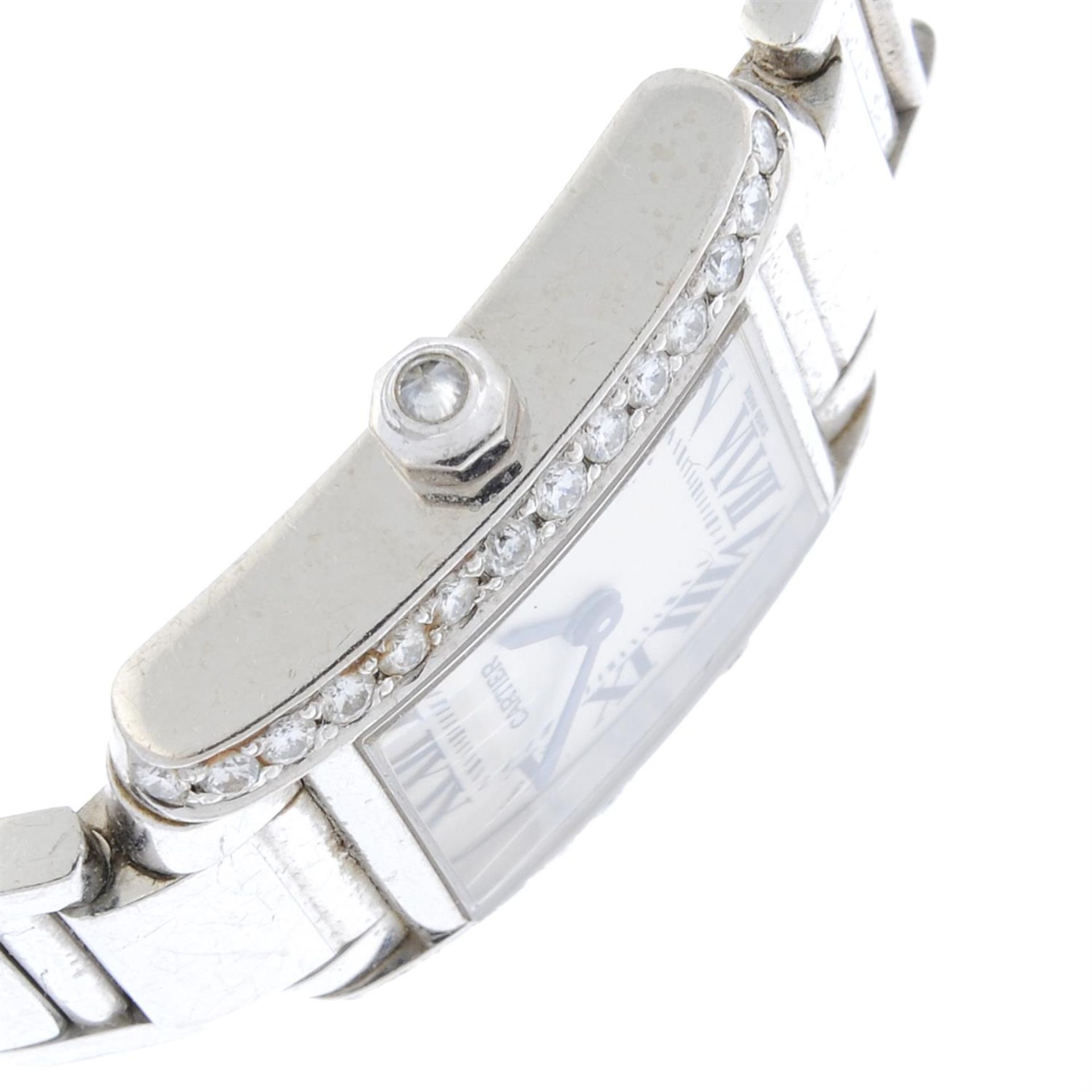 CARTIER - an 18ct white gold Tank Francaise bracelet watch, 20mm. - Image 3 of 6