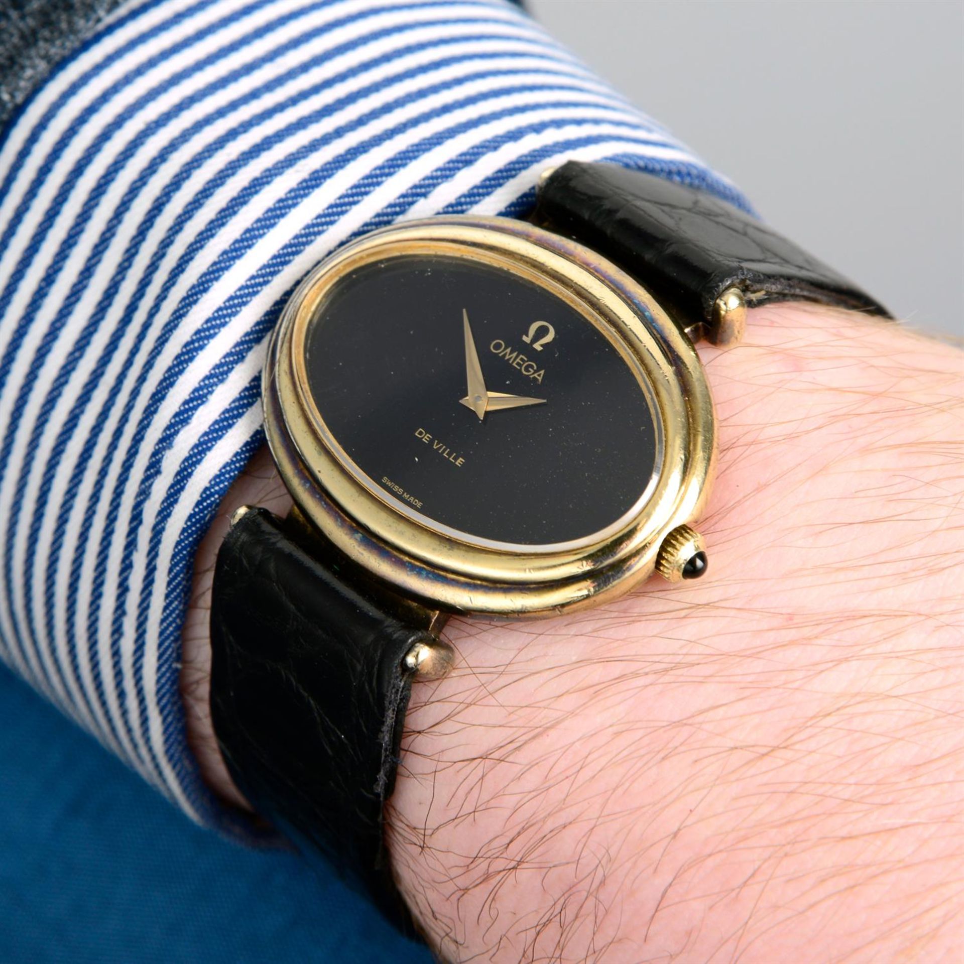 OMEGA - a gold plated silver De Ville wrist watch, 37x28mm. - Bild 5 aus 6