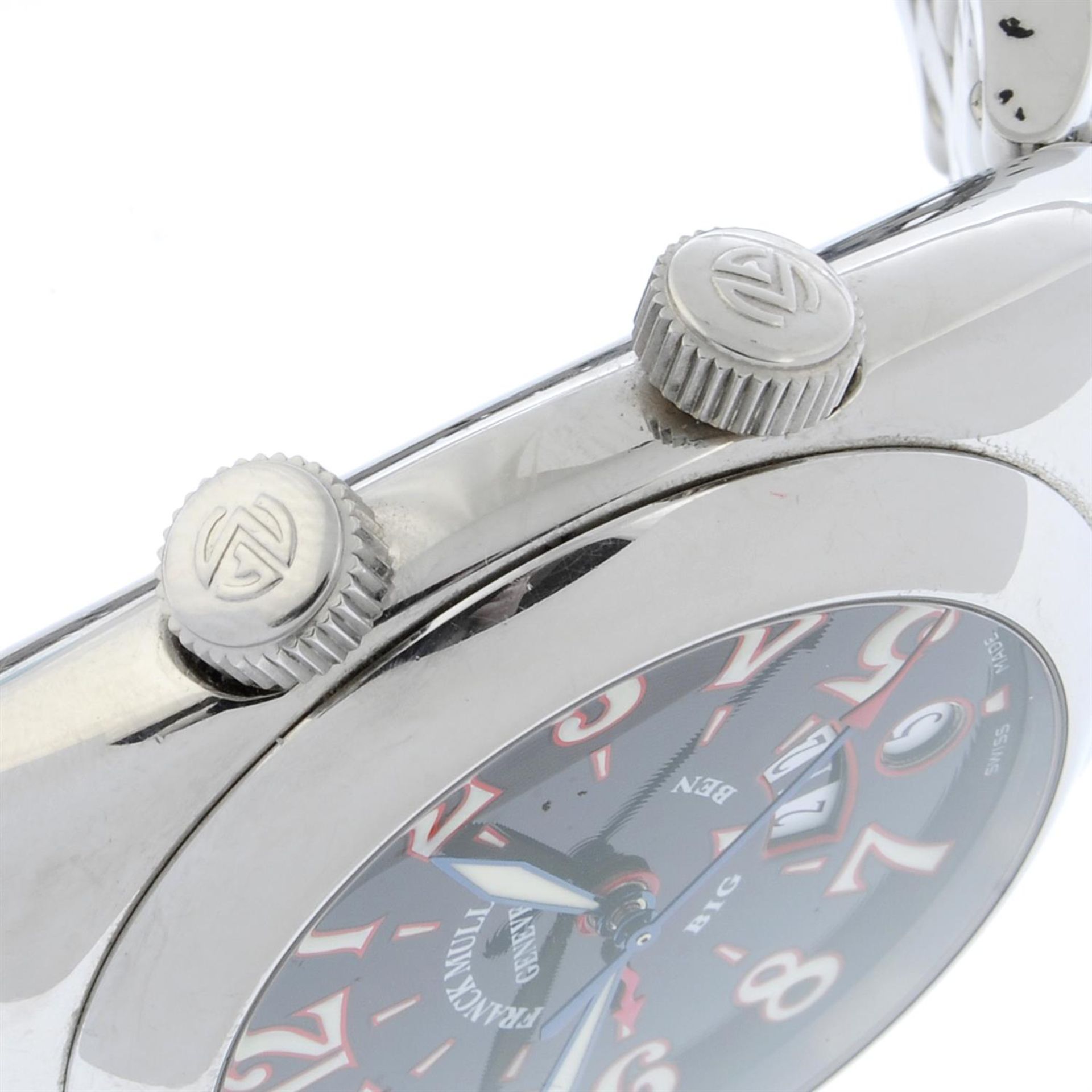 FRANCK MULLER - a stainless steel TransAmerica 2000 Big Ben GMT alarm bracelet watch, 40mm. - Image 3 of 7