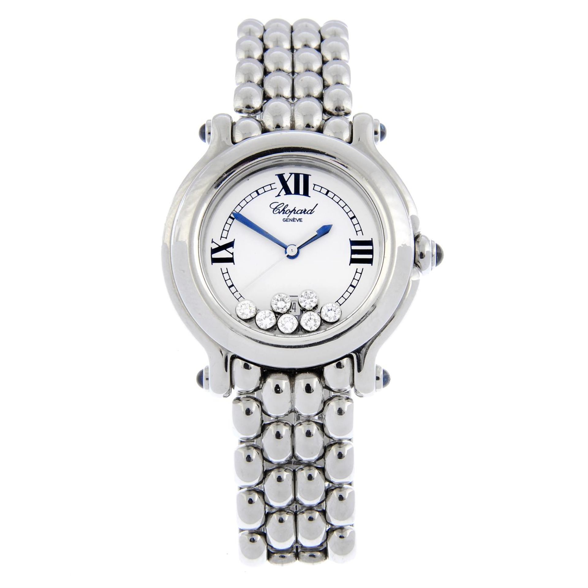 CHOPARD - a stainless steel Happy Sport Diamonds bracelet watch, 33mm.