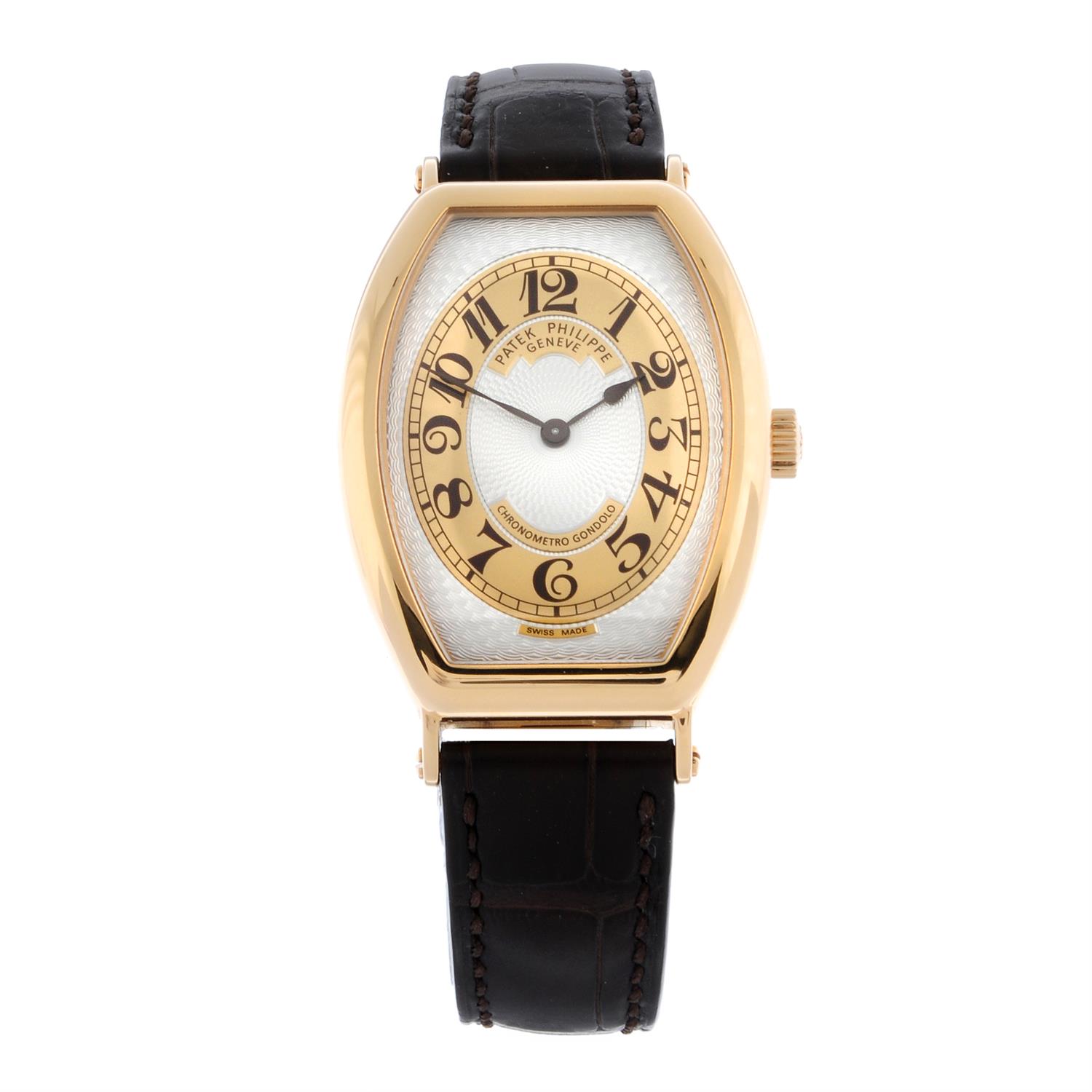 PATEK PHILIPPE - an 18ct rose gold Gondolo wrist watch, 32mm x 42mm.