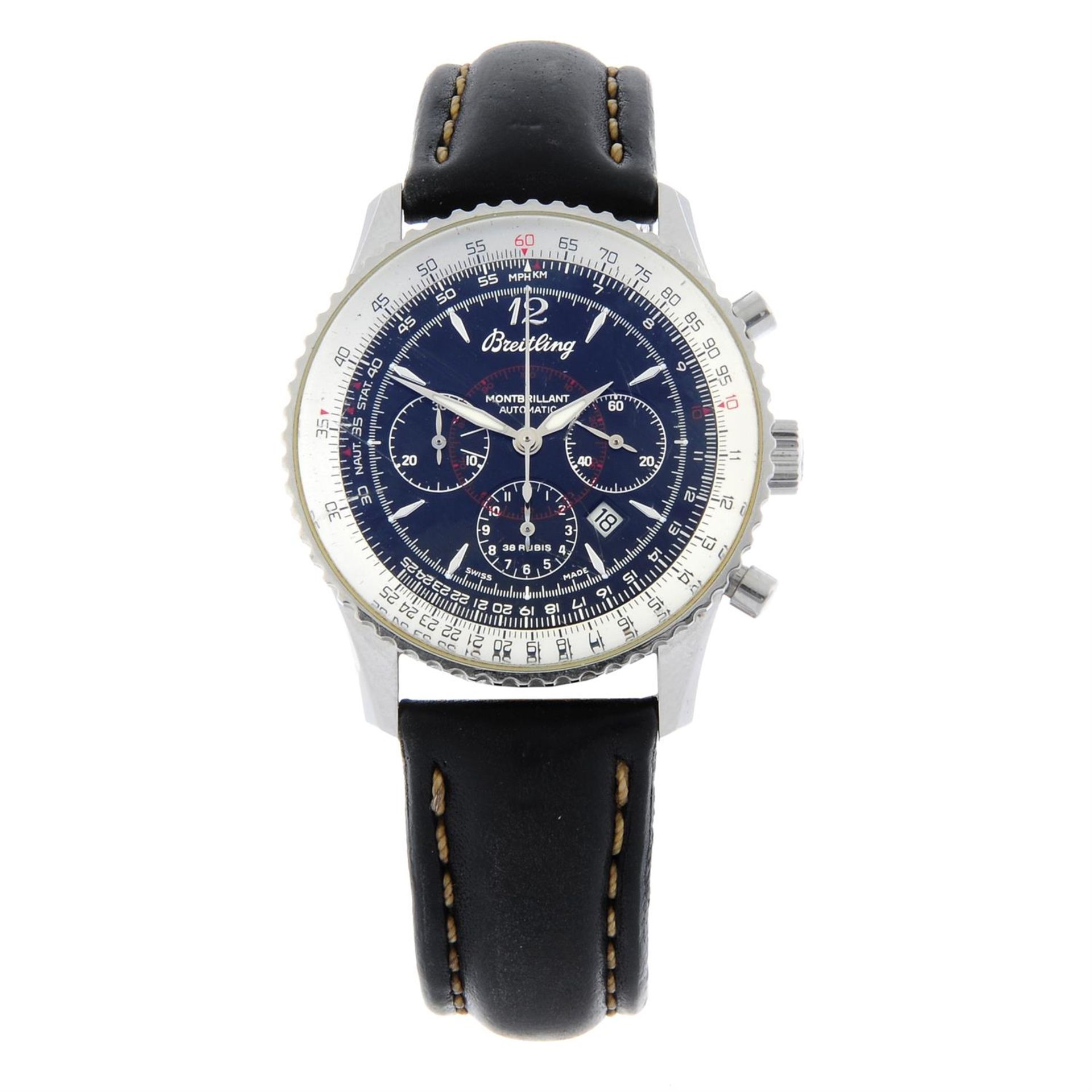 BREITLING - a stainless steel Navitimer Montbrilliant chronograph wrist watch, 38mm.