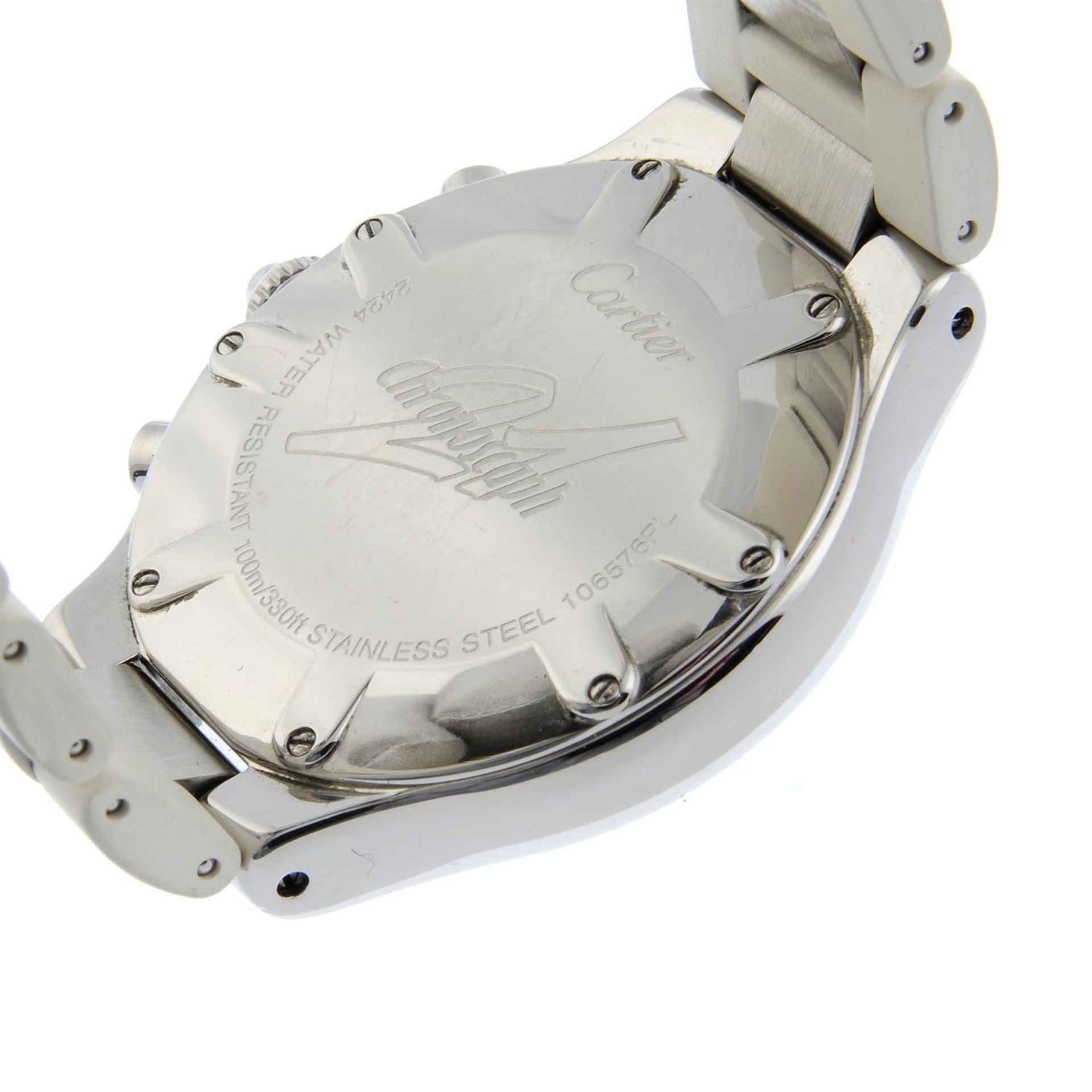 CARTIER - a stainless steel 21 Chronoscaph chronograph bracelet watch, 38mm. - Bild 4 aus 5