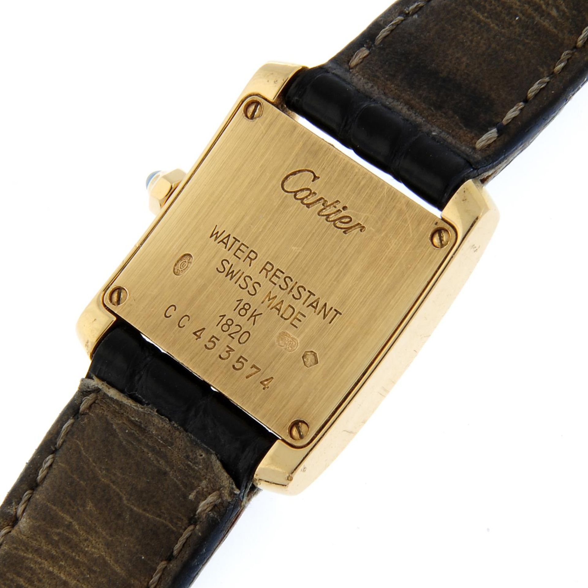 CARTIER - a yellow metal Tank Française wrist watch, 20mm. - Image 4 of 5