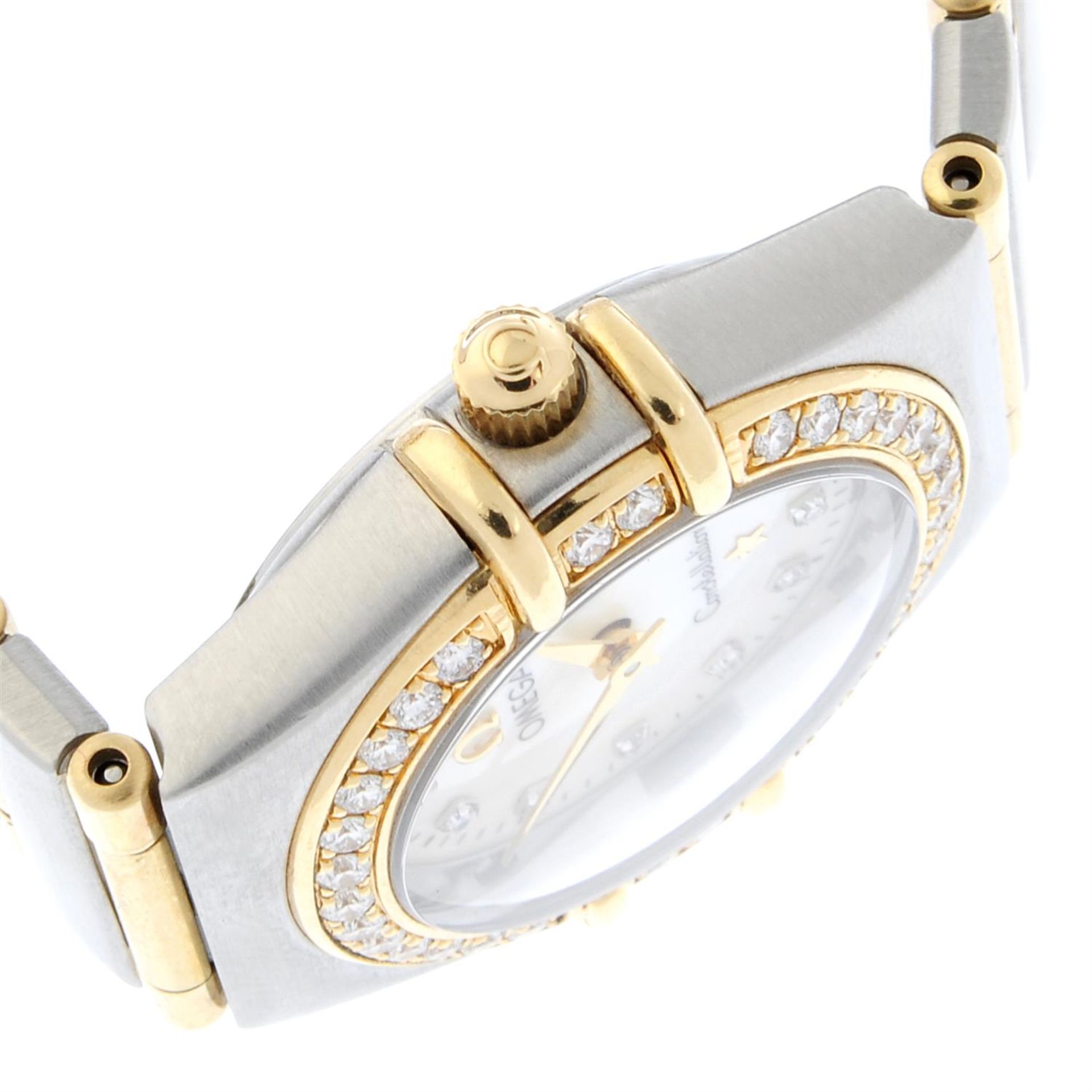 OMEGA - a factory diamond set bi-metal Constellation bracelet watch, 22.5mm - Bild 3 aus 5