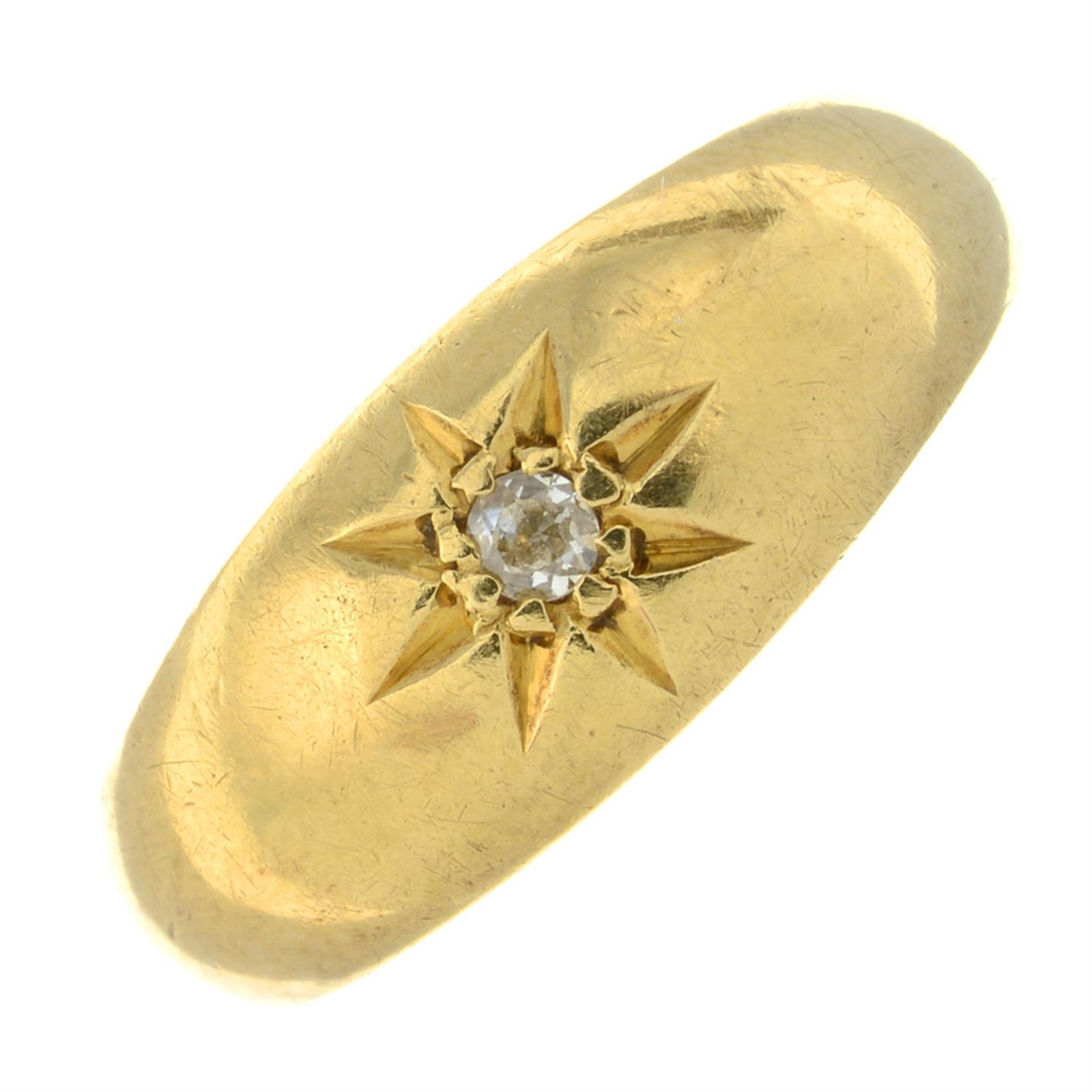 An early 20th century 18ct gold old-cut diamond single-stone ring.