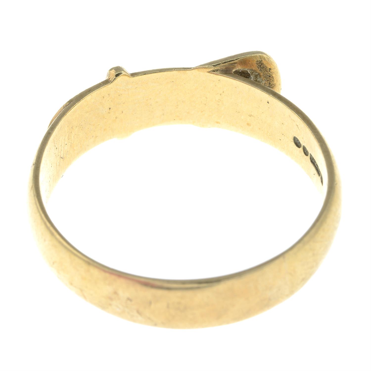 A 9ct gold buckle ring. - Image 2 of 2