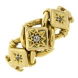 An Edwardian 18ct gold single-cut diamond keeper ring.