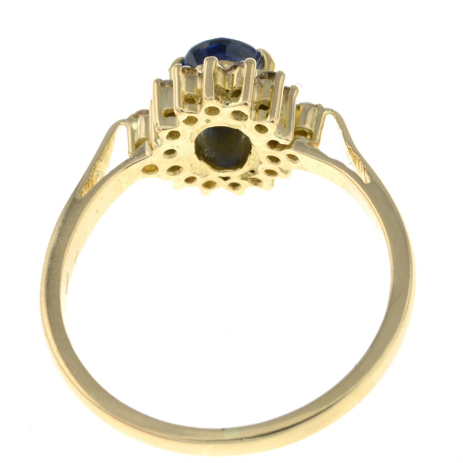 An 18ct gold sapphire and brilliant-cut diamond cluster ring. - Image 2 of 2