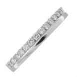 A 9ct gold brilliant-cut diamond half eternity ring.