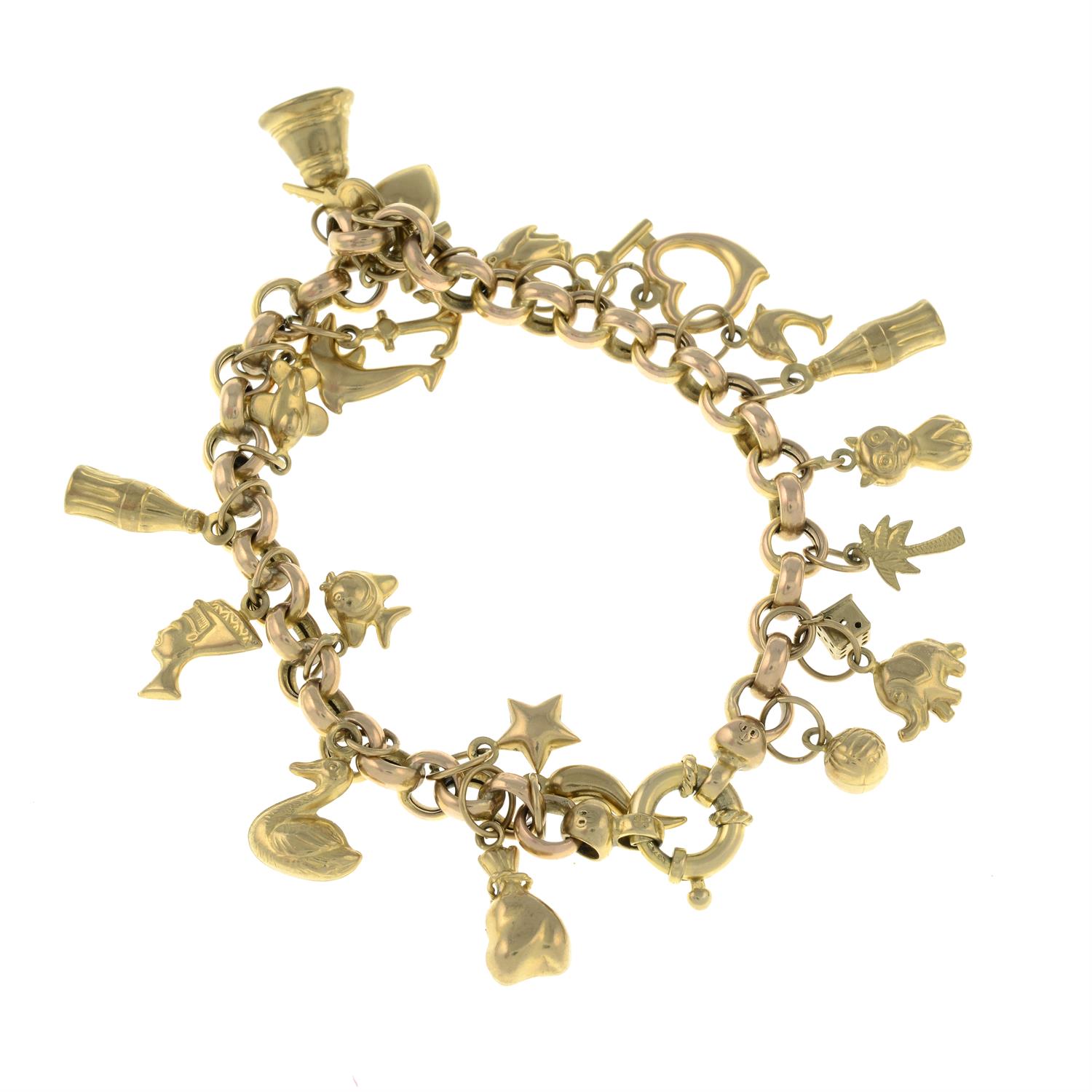 A 9ct gold bracelet, with twenty-three charms. - Image 2 of 2