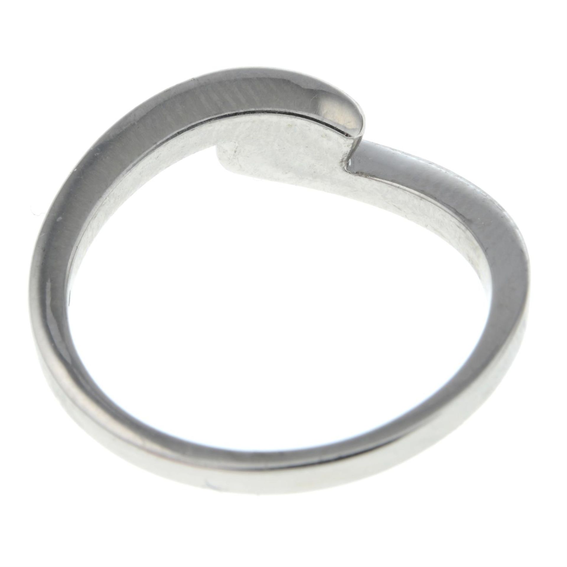 A 9ct gold brilliant-cut diamond single-stone crossover ring. - Image 2 of 2
