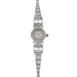 A mid 20th century platinum diamond cocktail watch.