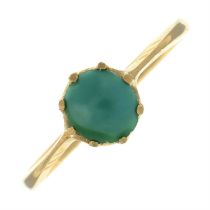 A late Victorian gold chrysoprase single-stone ring.