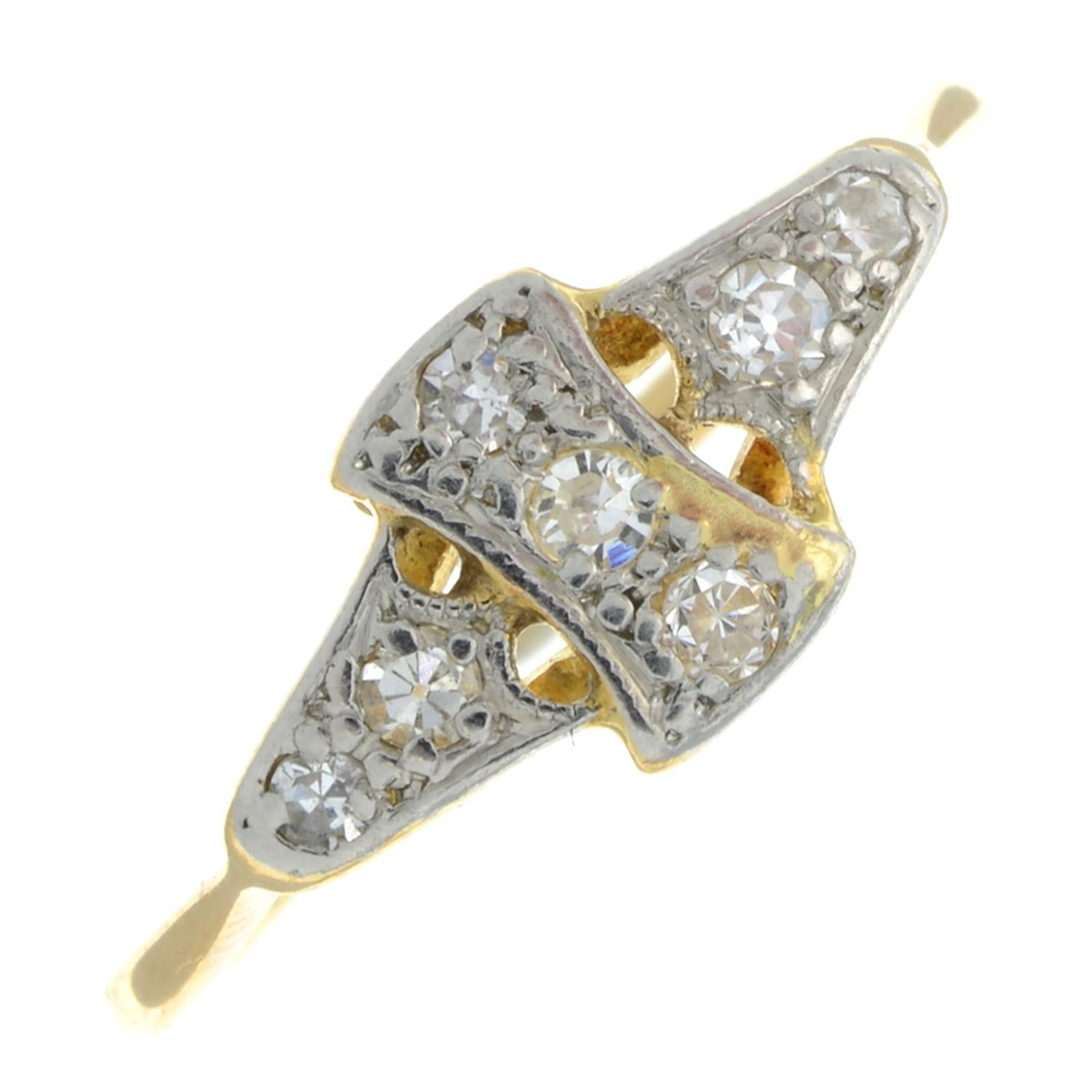 An early to mid 20th century 18ct gold and platinum single and old-cut diamond ring.