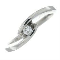 A 9ct gold brilliant-cut diamond single-stone crossover ring.