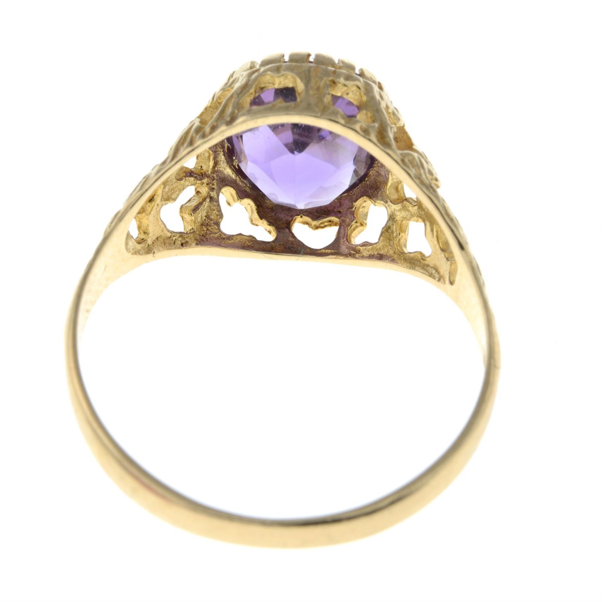 A 1970's amethyst single-stone ring. - Image 2 of 2