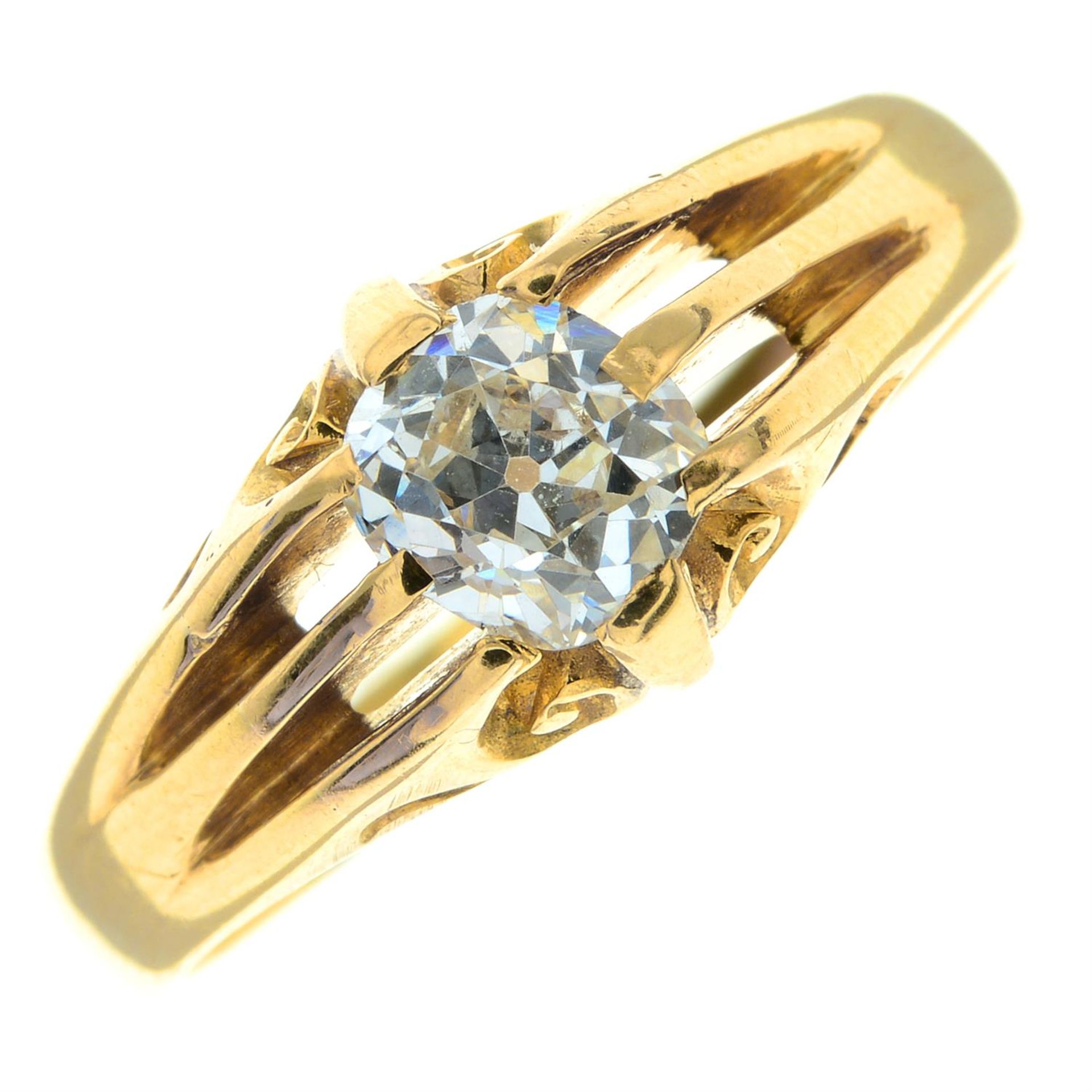 An early 20th century 18ct gold old-cut diamond single-stone ring.