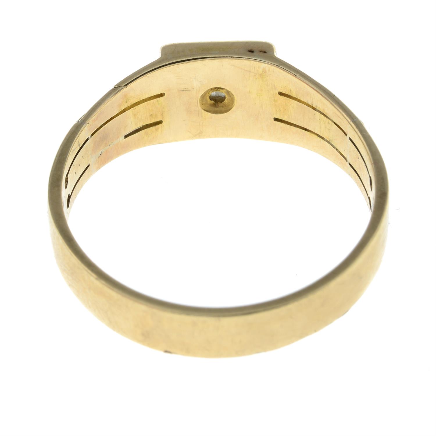 A mid 20th century 9ct gold old-cut diamond and split pearl band ring. - Image 2 of 2