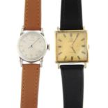 OMEGA - a gold plated De Ville wrist watch (26mm) with a Hamilton wrist watch.