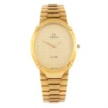 OMEGA - an 18ct yellow gold De Ville bracelet watch, 29x37mm.