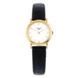 LONGINES - an 18ct yellow gold wrist watch, 22mm.