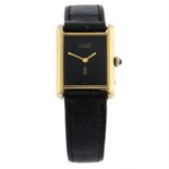 CARTIER - a gold plated silver Must de Cartier Tank wrist watch, 23mm.