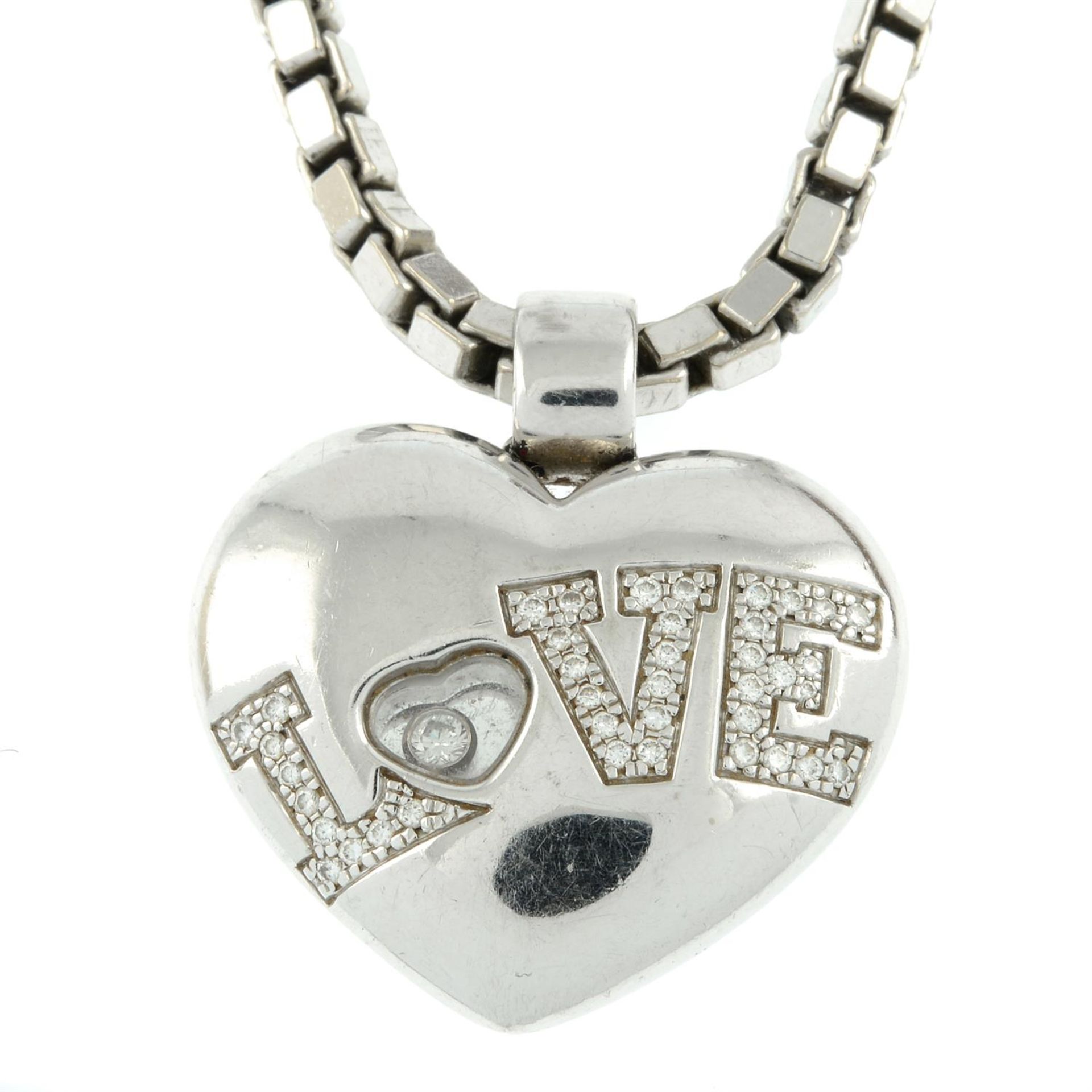 A 'Happy Diamonds' 'Love' pendant, with box-link chain, by Chopard. - Bild 2 aus 4