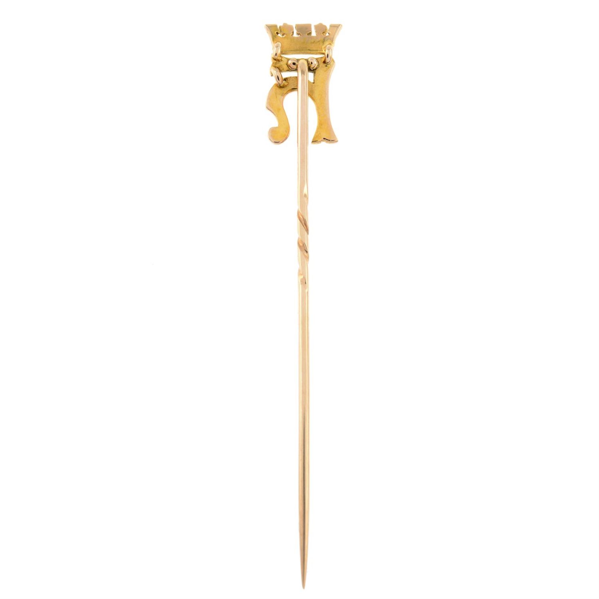 An early 20th century 15ct gold monogram stickpin for Princess Helen of Waldeck and Pyrmont, - Image 4 of 7