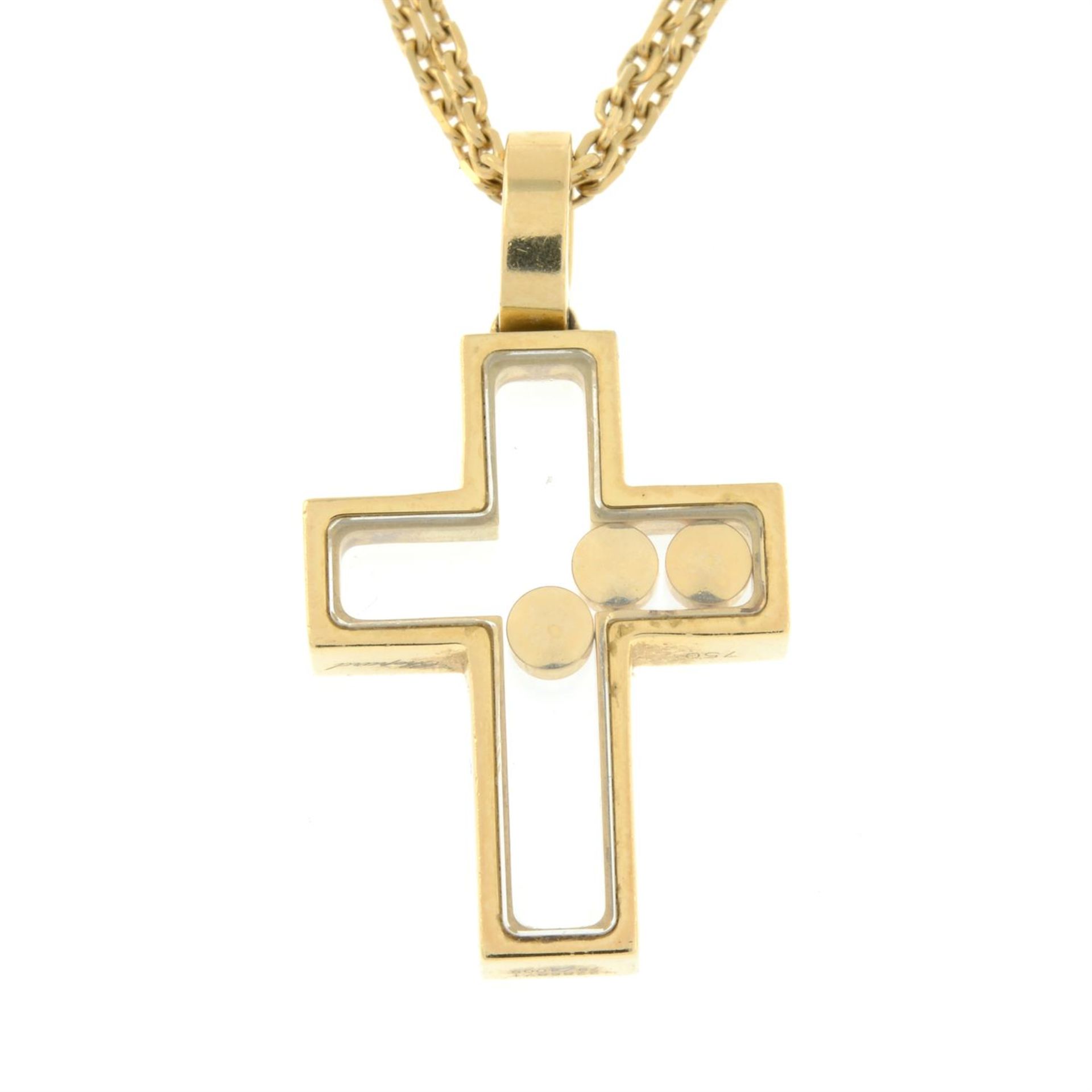 A 'Happy Diamonds' cross pendant, with 18ct gold chain, by Chopard. - Bild 3 aus 5