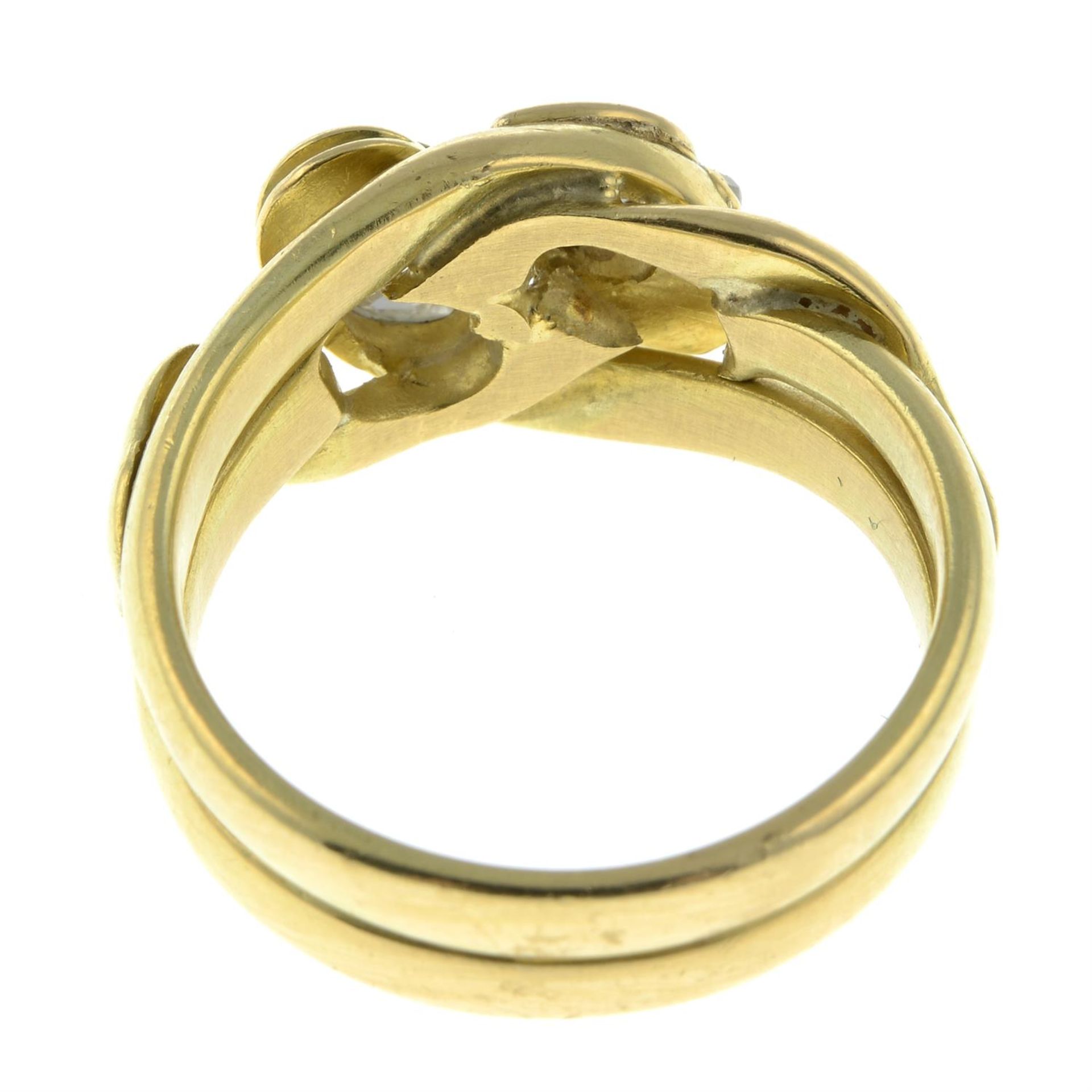 An early 20th century 18ct gold snake ring, each with pear-shape diamond crest. - Bild 5 aus 7
