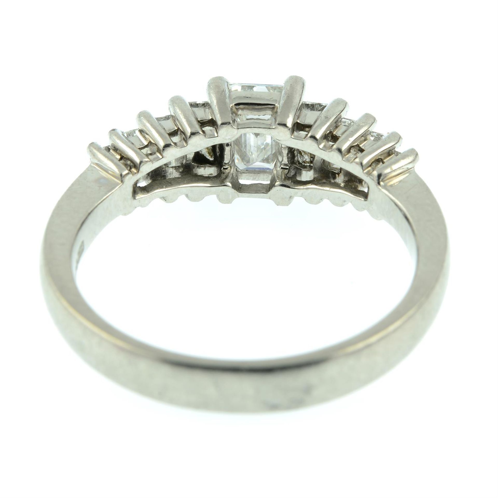 A platinum graduated baguette-cut diamond dress ring. - Image 4 of 5