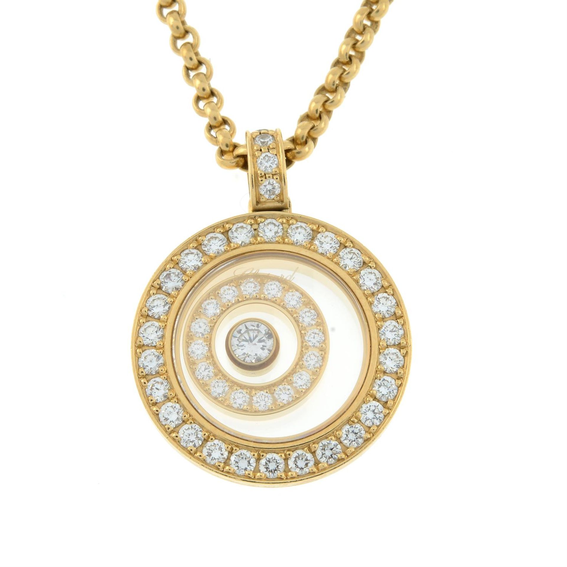 An 18ct gold brilliant-cut diamond 'Happy Spirit' pendant, with chain, by Chopard. - Bild 2 aus 5