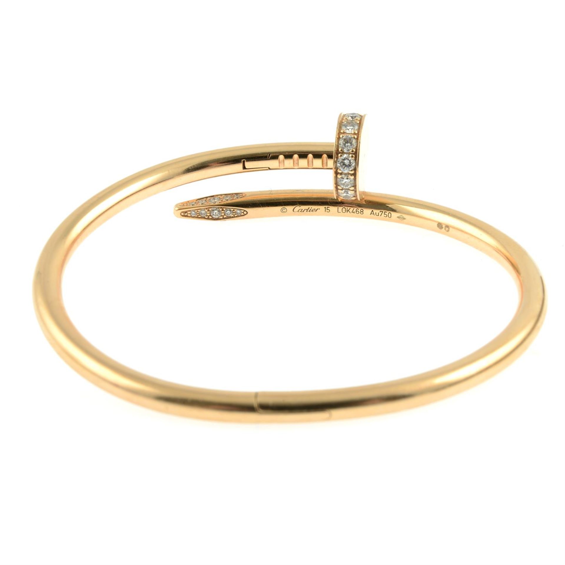 An 18ct gold diamond 'Juste un Clou' bangle, by Cartier. - Bild 3 aus 3